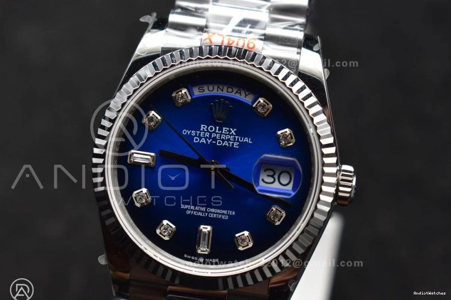 Blue DayDate SS Best Steel (Gain 36 904L Weight) 677 on vr3255 Diamond V5 Bracelet QF President FlexibleFit Dial Edition 0716